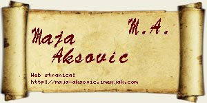 Maja Aksović vizit kartica